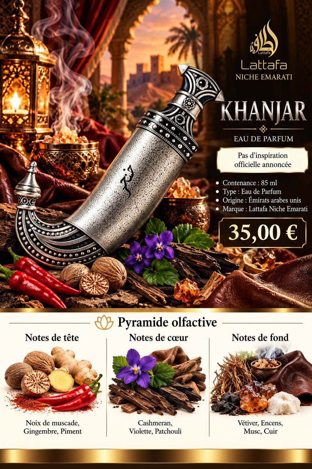Présentation du parfum KHANJAR — LATTAFA NICHE EMARATI