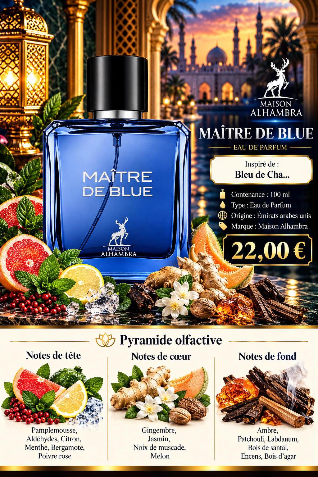 Présentation du parfum MAÎTRE DE BLUE